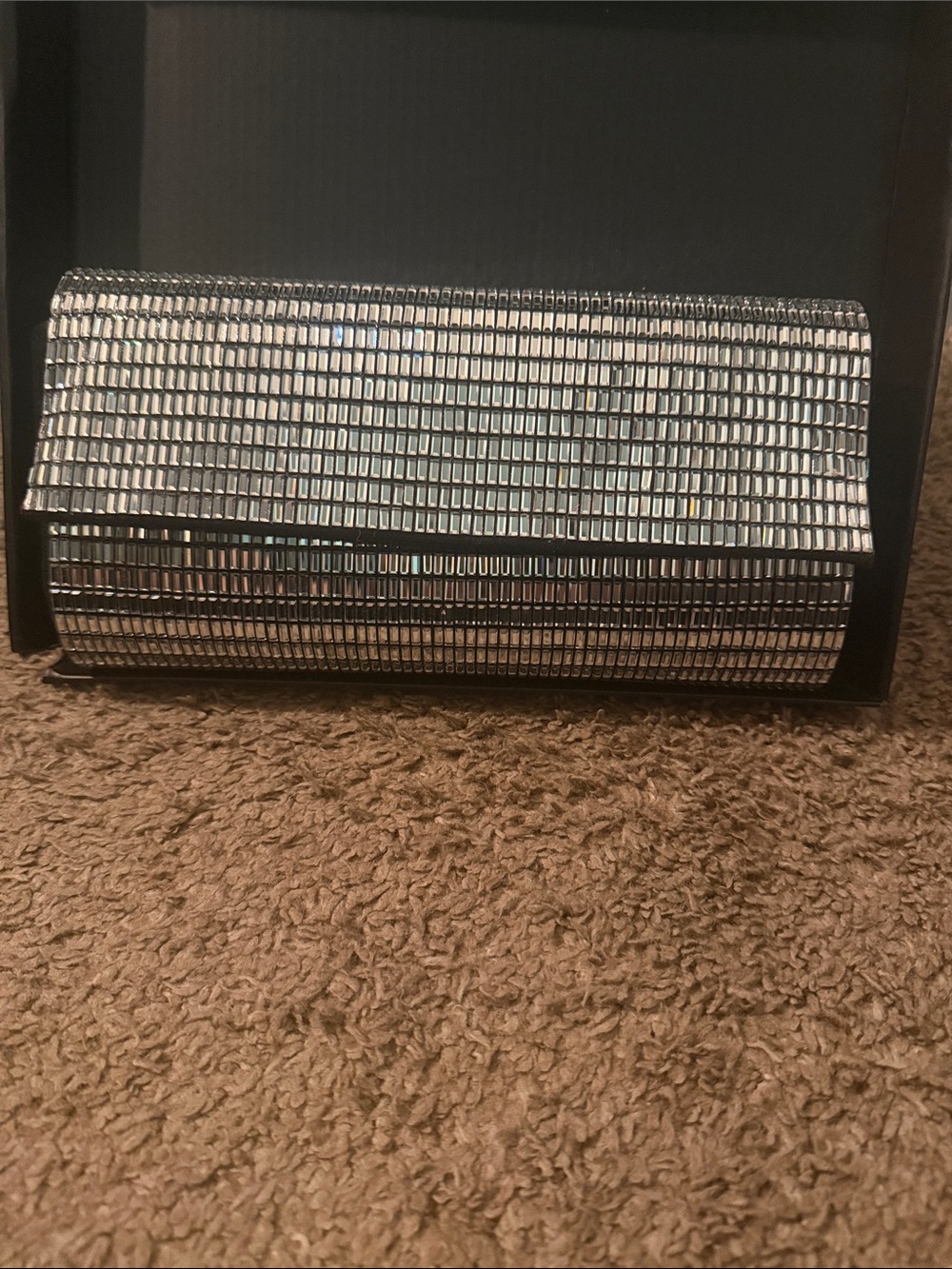 AKIRA Silver Embellished Evening Clutch